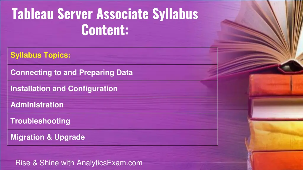 tableau server associate syllabus content