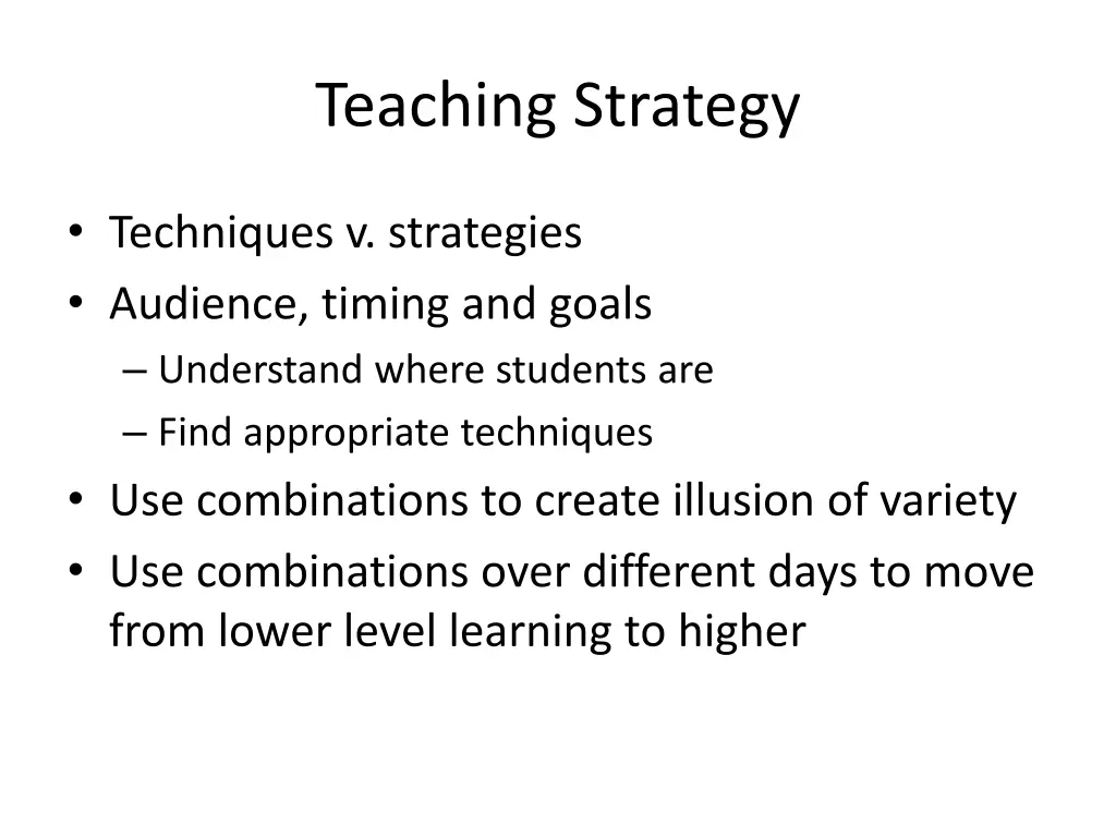 teaching strategy