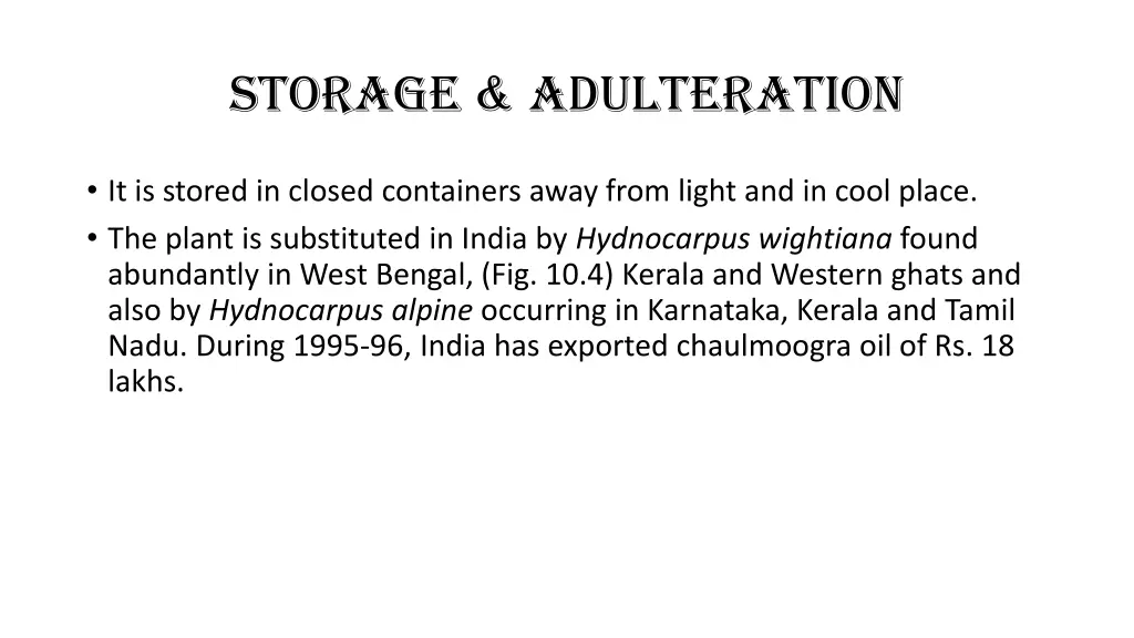 storage adulteration