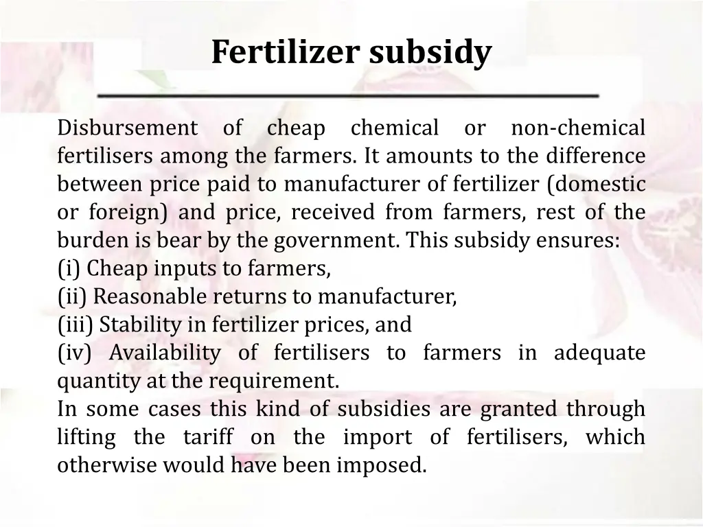 fertilizer subsidy