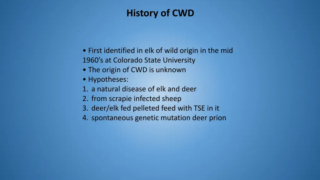 history of cwd