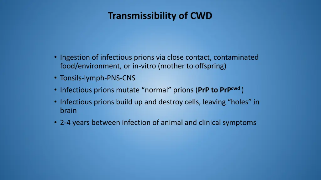 transmissibility of cwd