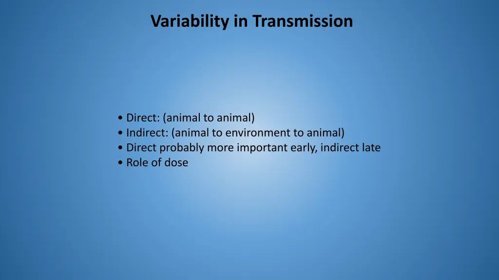 variability in transmission