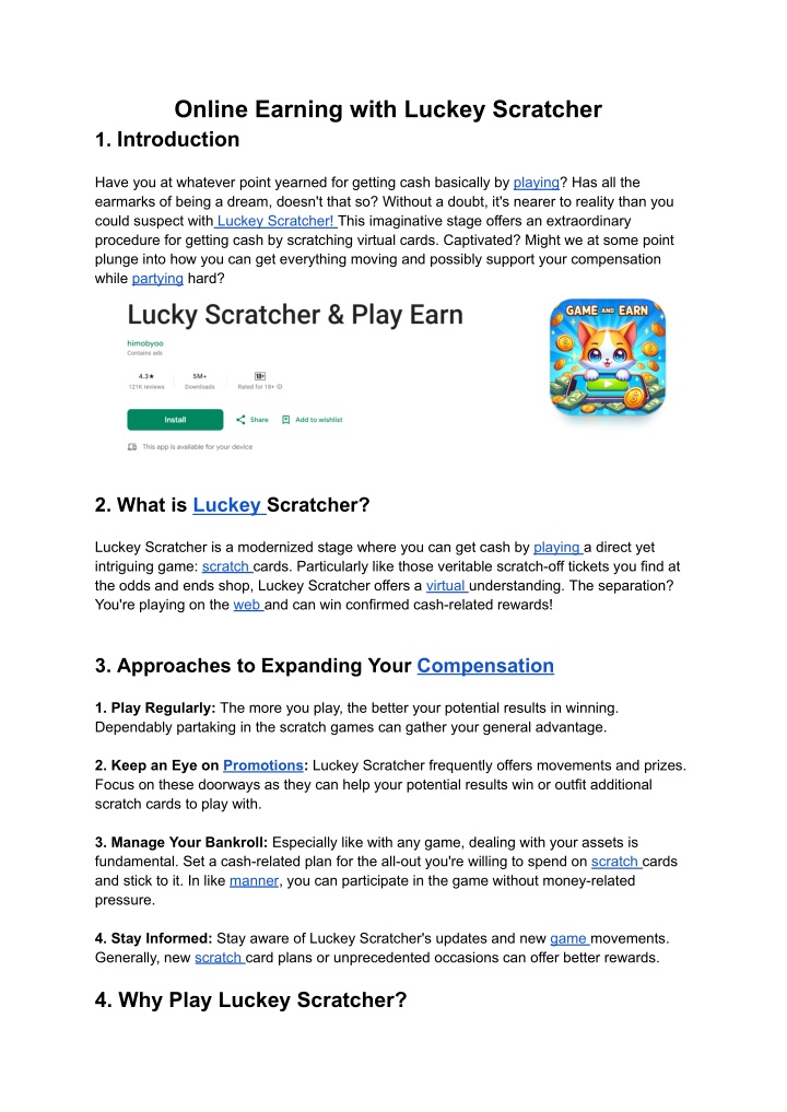 online earning with luckey scratcher