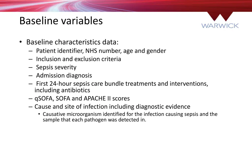 baseline variables