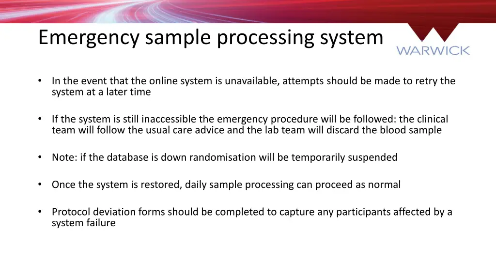 emergency sample processing system