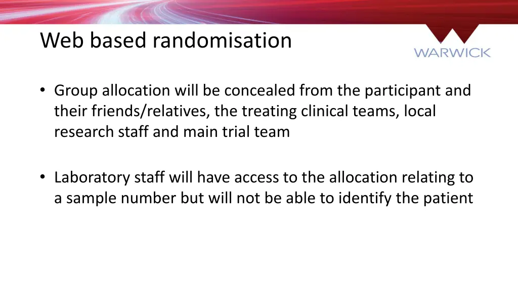 web based randomisation 2