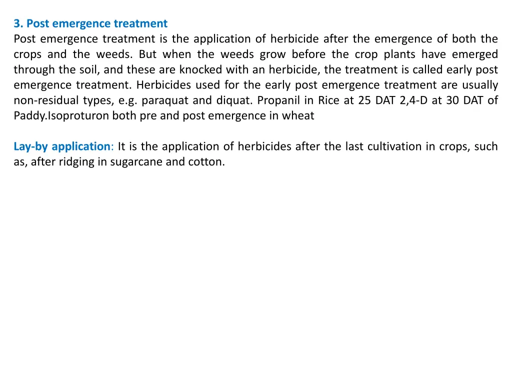 3 post emergence treatment post emergence