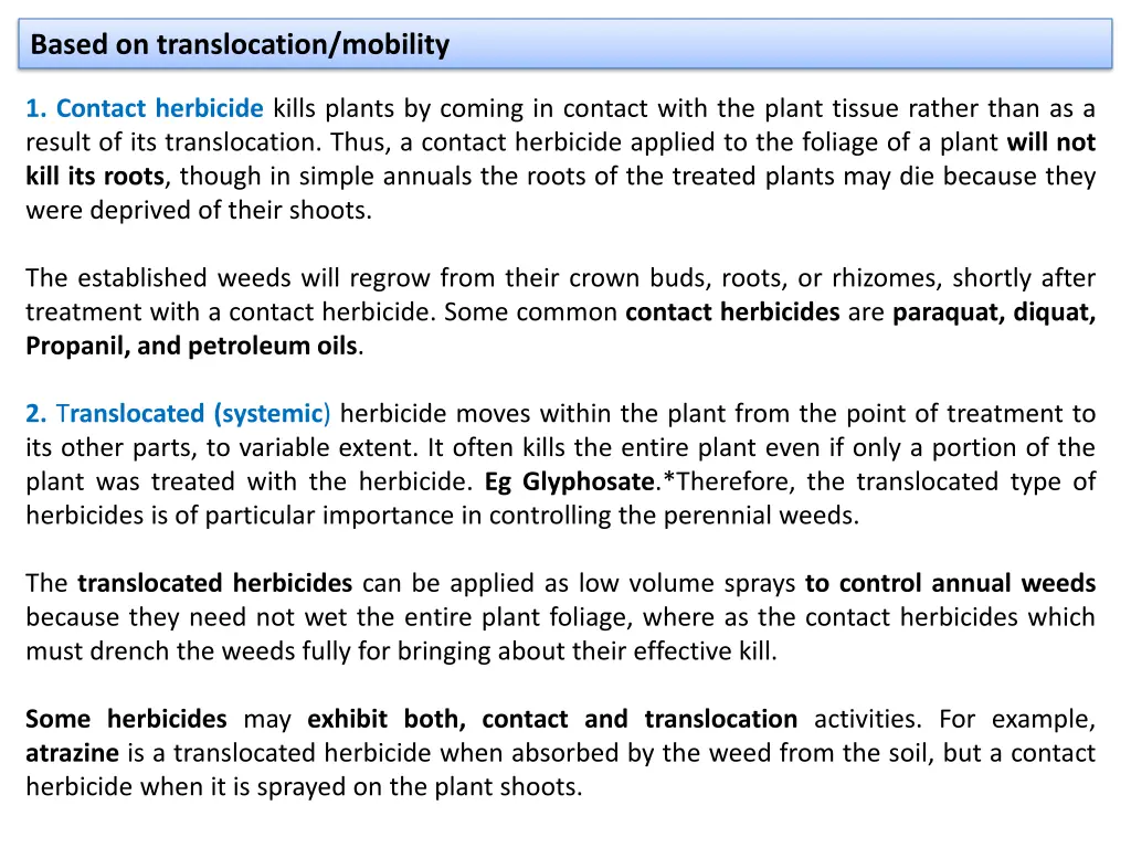 based on translocation mobility