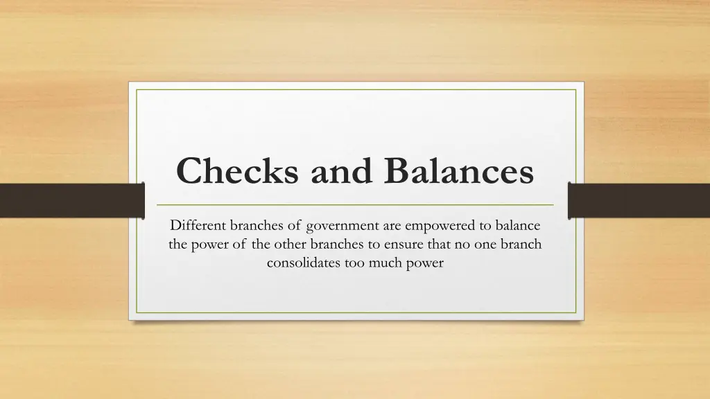 checks and balances