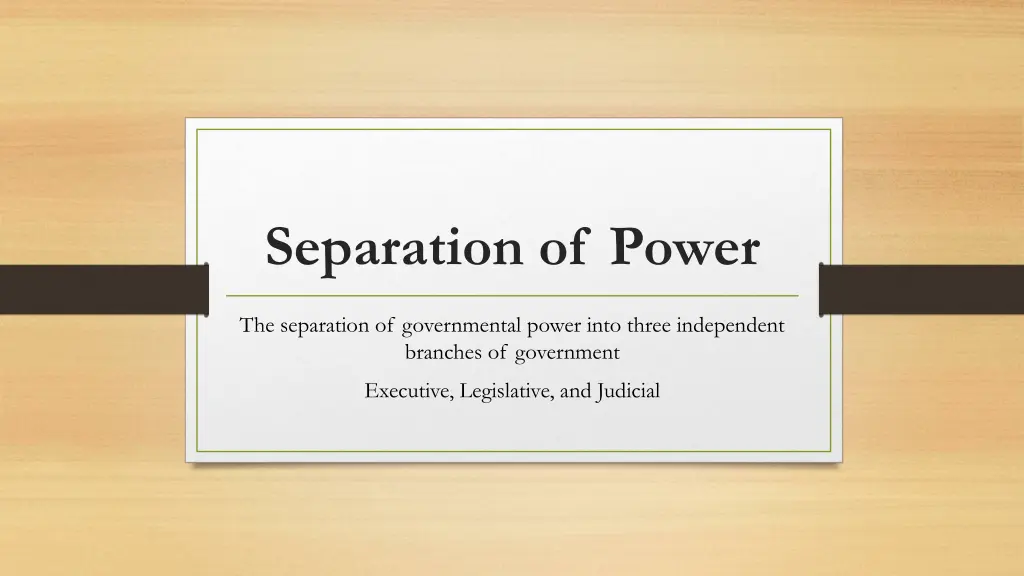 separation of power