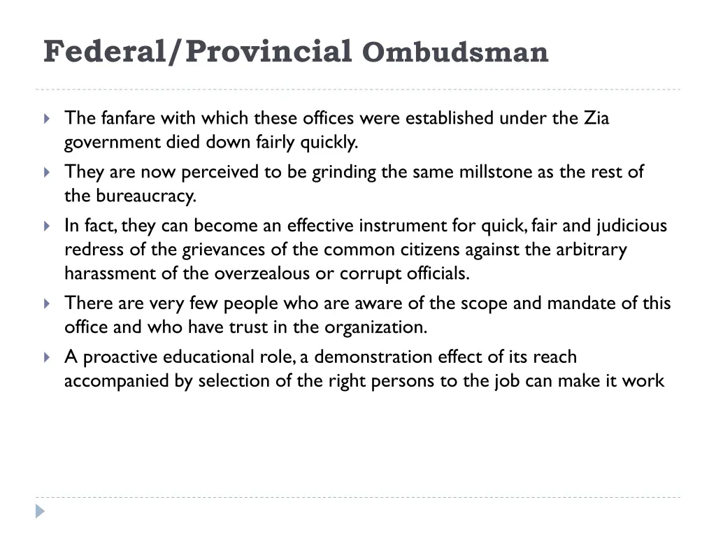 federal provincial ombudsman