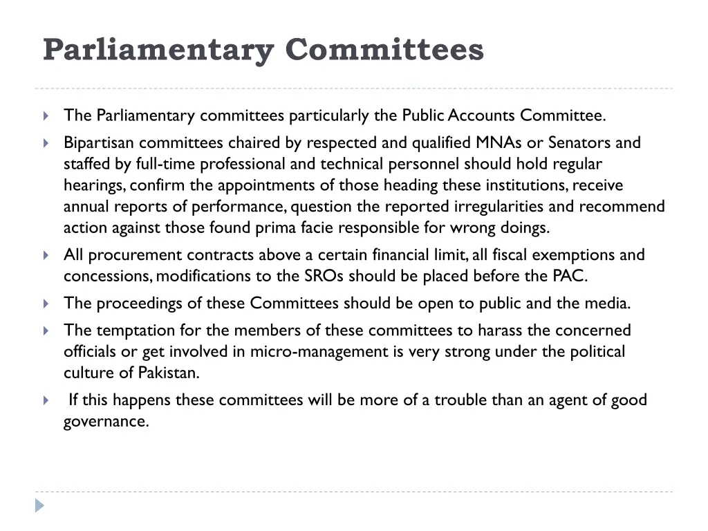 parliamentary committees