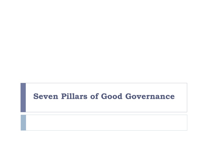 seven pillars of good governance