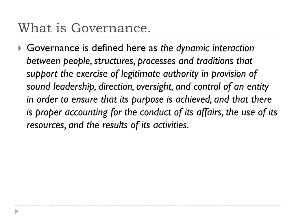 what is governance