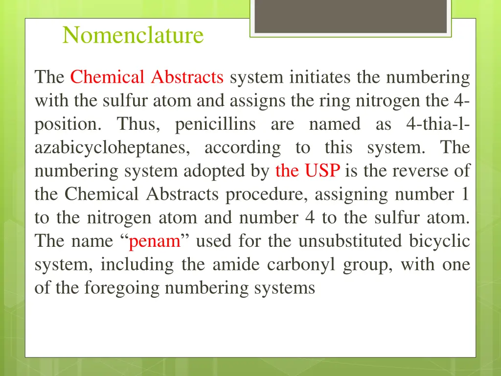 nomenclature