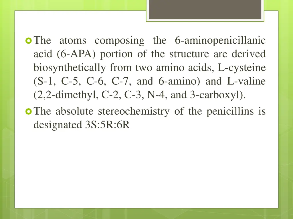 the atoms composing the 6 aminopenicillanic acid