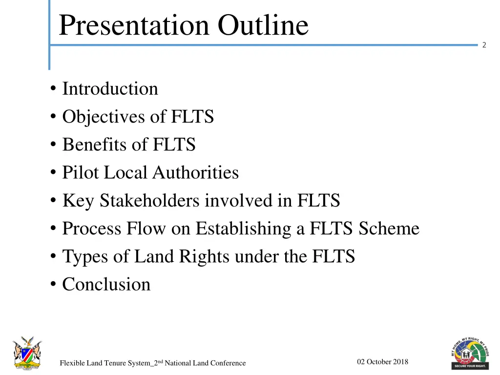 presentation outline