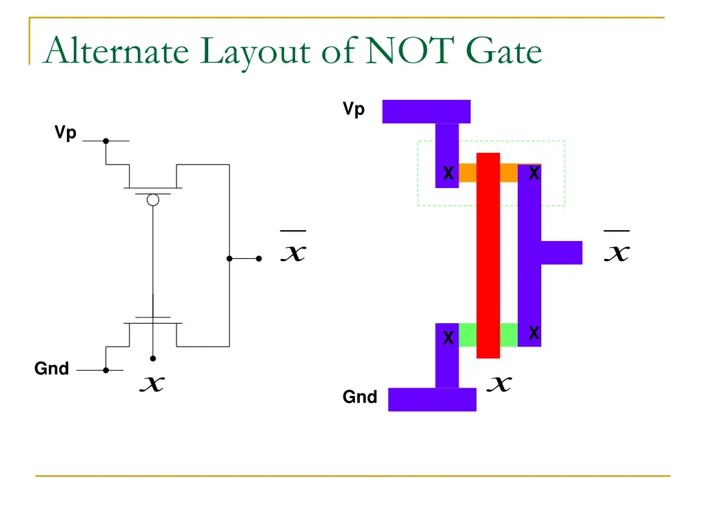 alternate layout of not gate