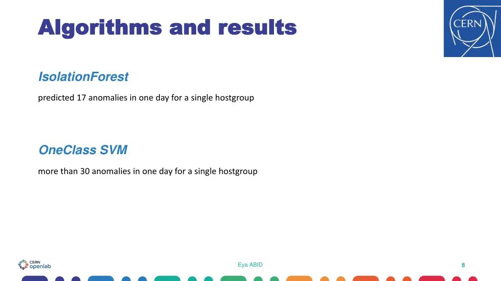 algorithms and results algorithms and results