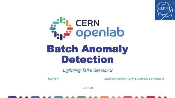 batch anomaly batch anomaly detection detection