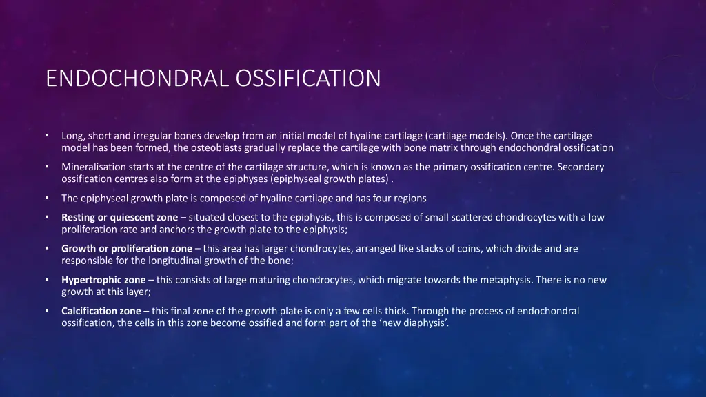 endochondral ossification