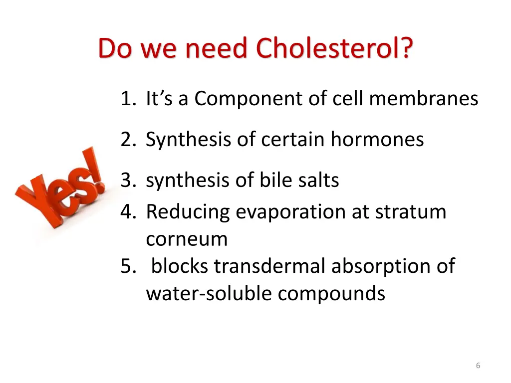 do we need cholesterol