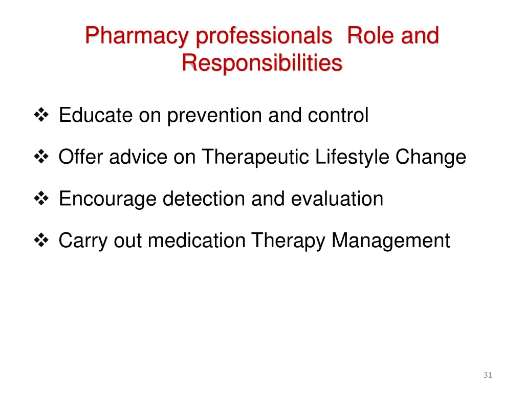 pharmacy professionals role and responsibilities