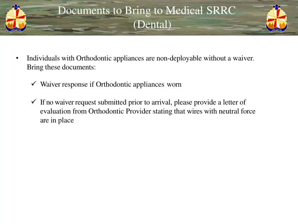 documents to bring to medical srrc dental 1