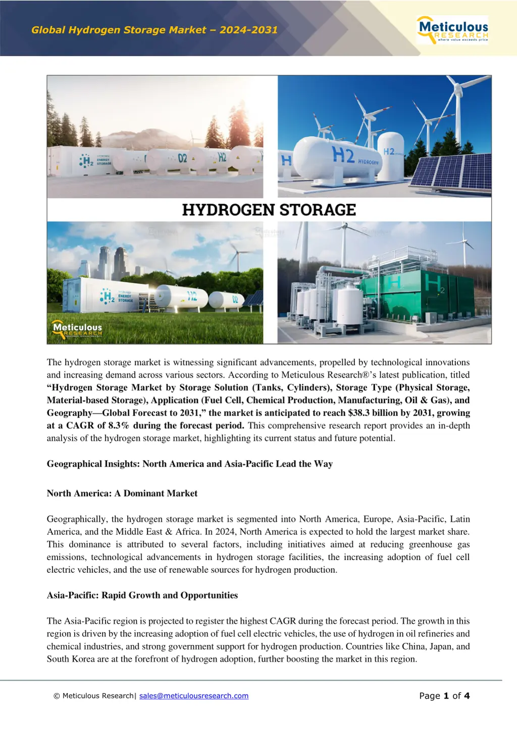 global hydrogen storage market 2024 2031