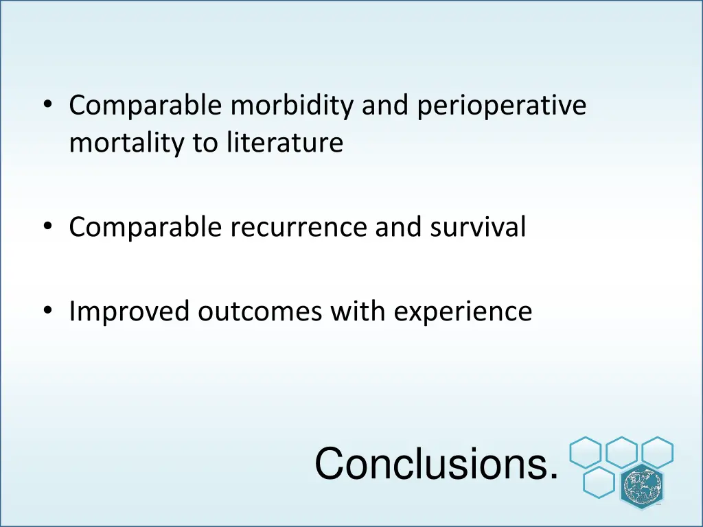 comparable morbidity and perioperative mortality