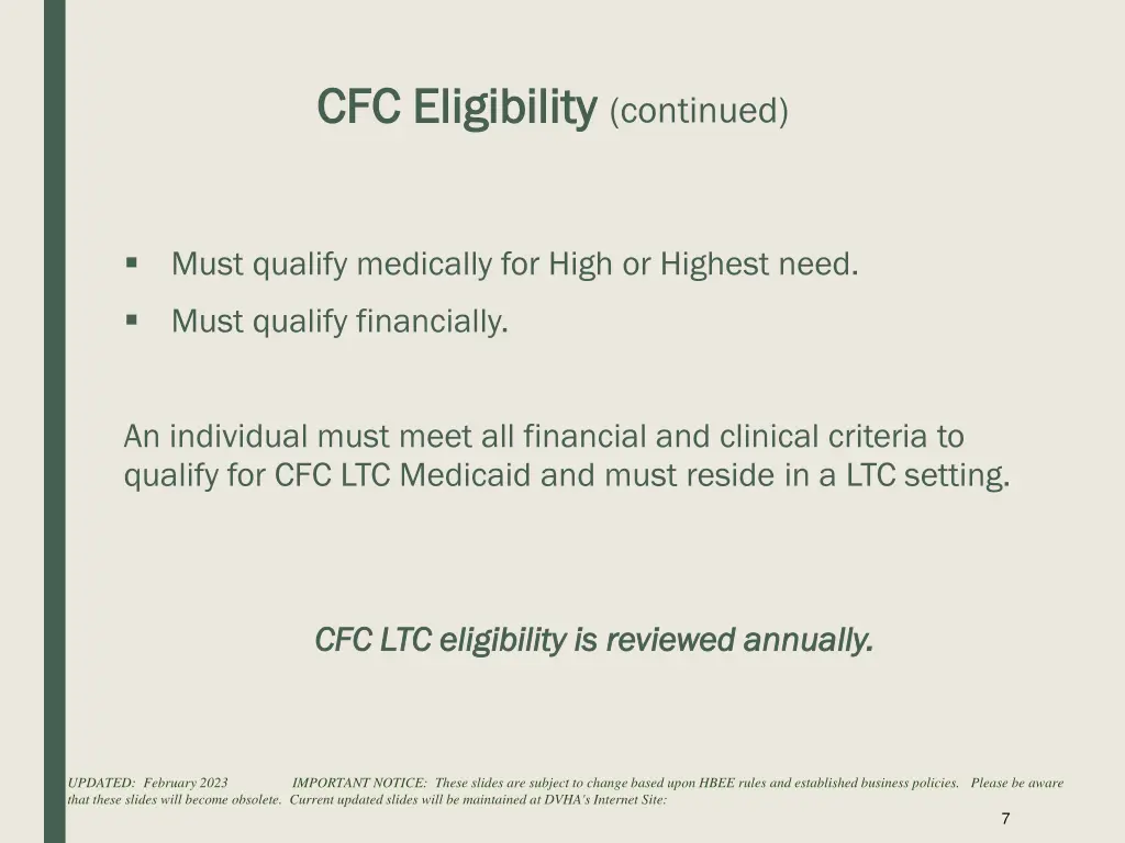 cfc eligibility cfc eligibility continued