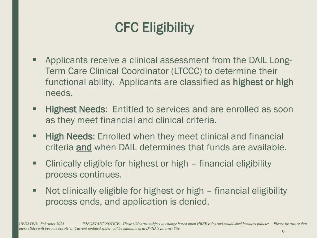 cfc eligibility cfc eligibility