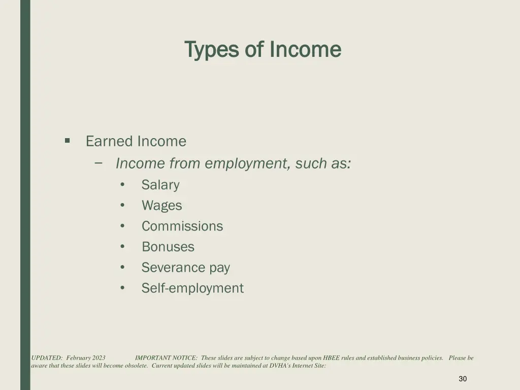 types of income types of income