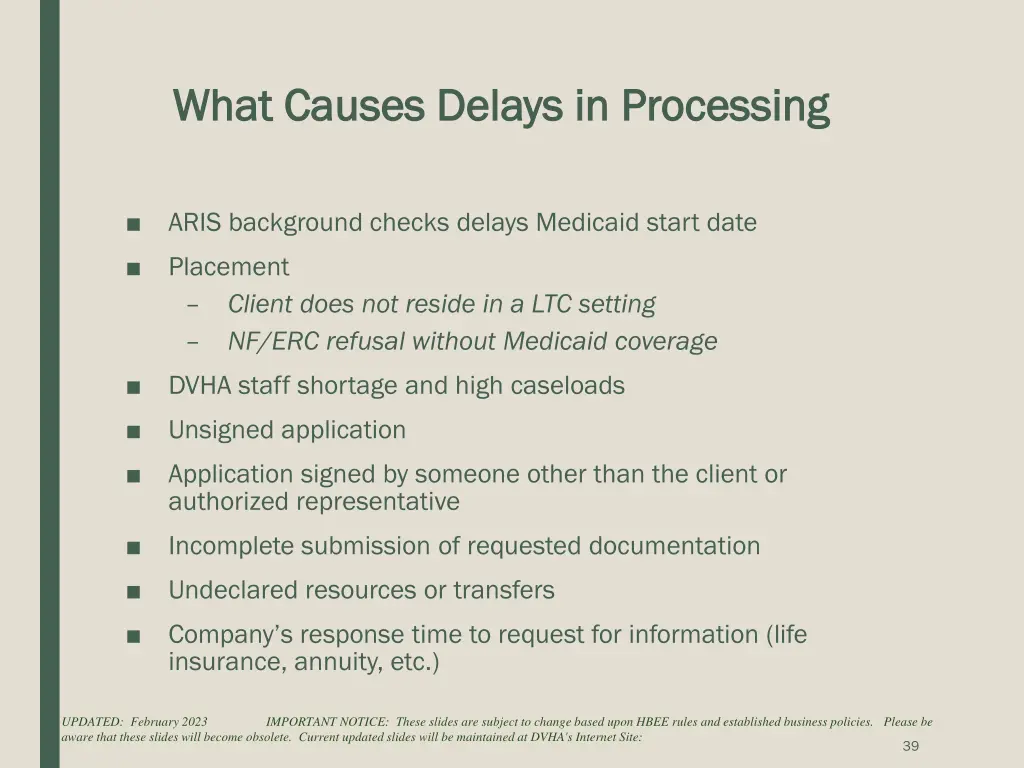 what causes delays in processing what causes