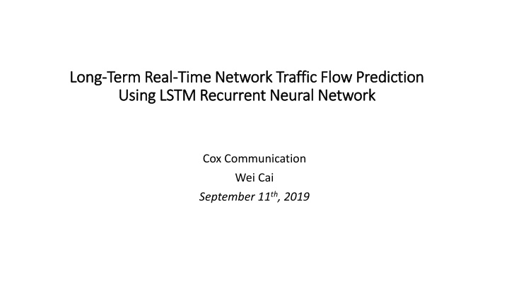 long long term real term real time network