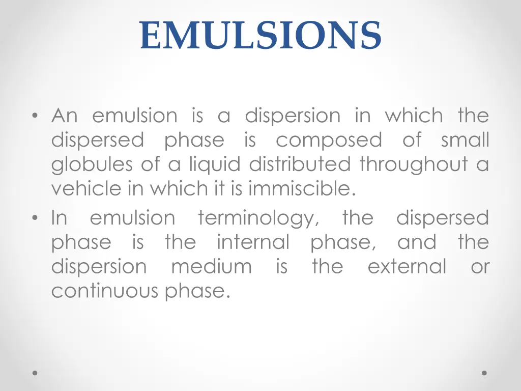 emulsions