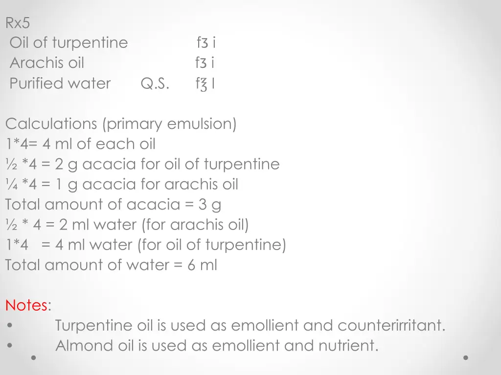 rx5 oil of turpentine f i arachis