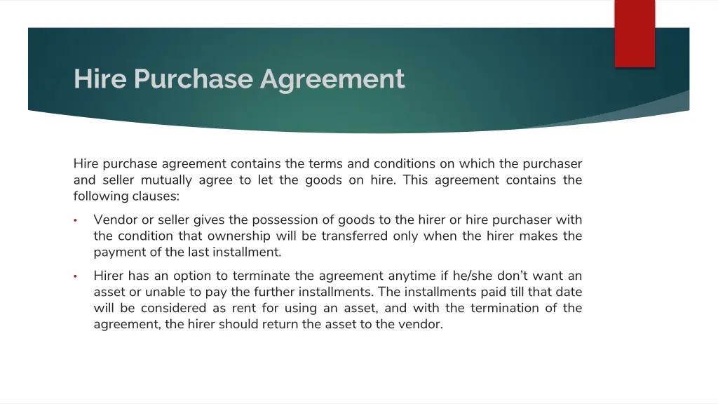 hire purchase agreement