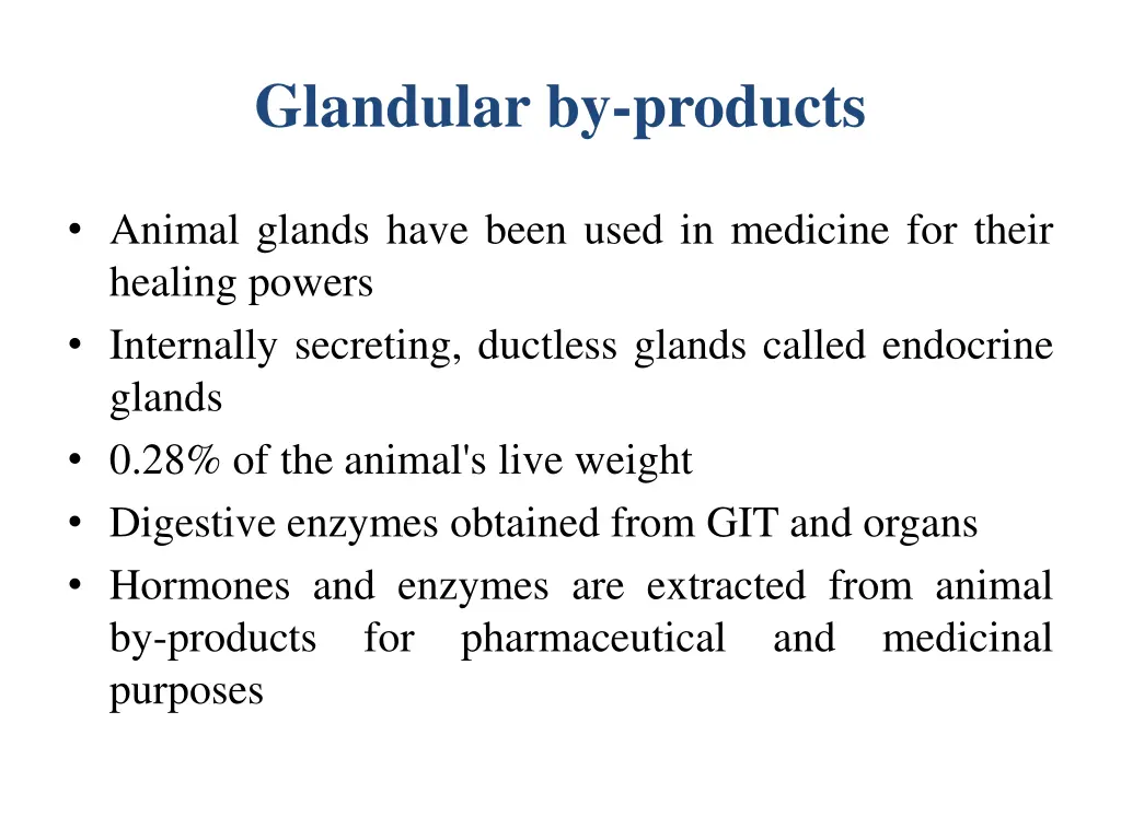 glandular by products