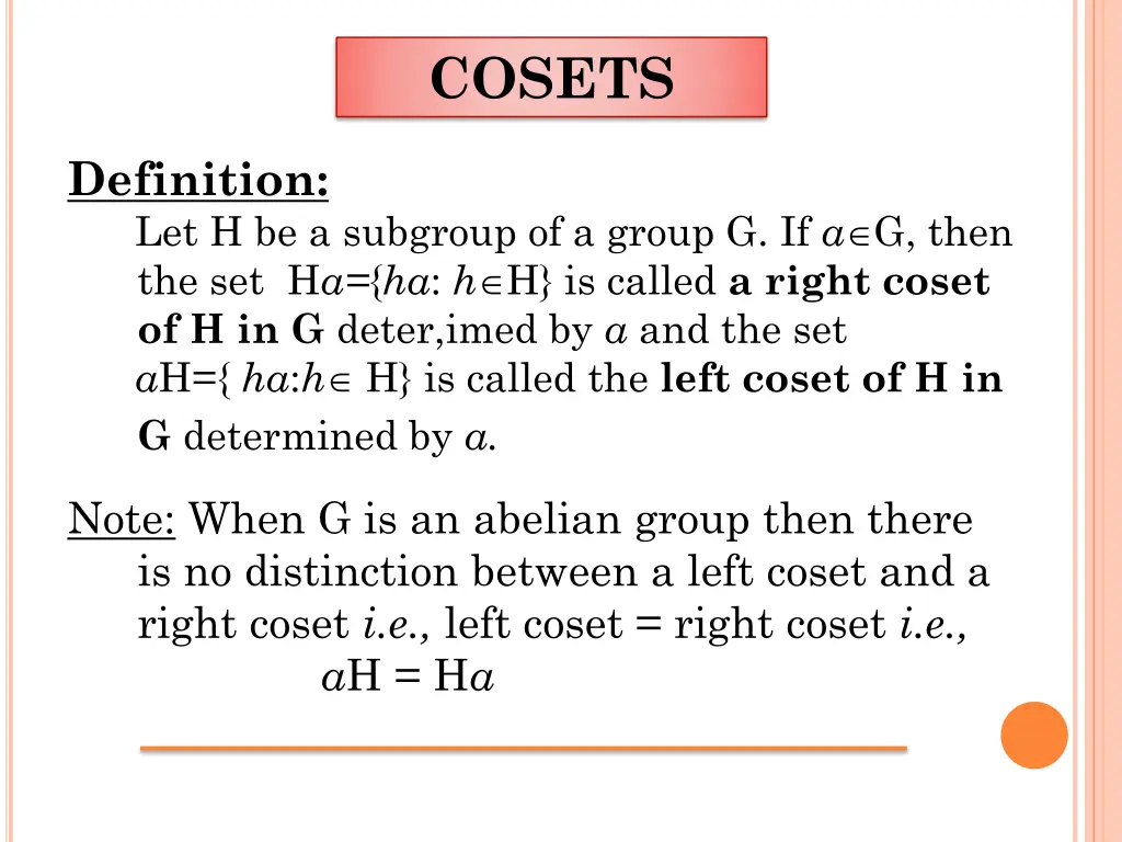 cosets