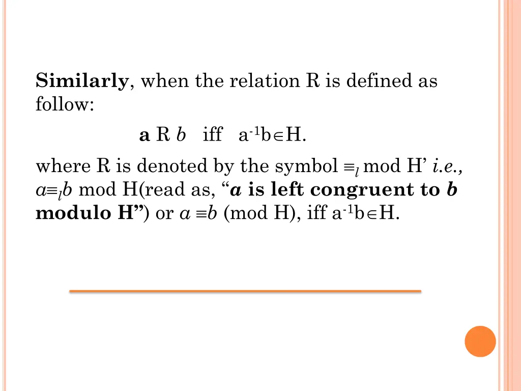 similarly when the relation r is defined