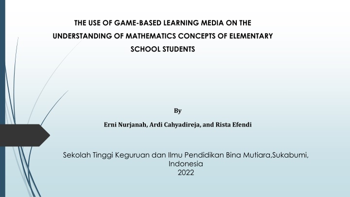 the use of game based learning media on the