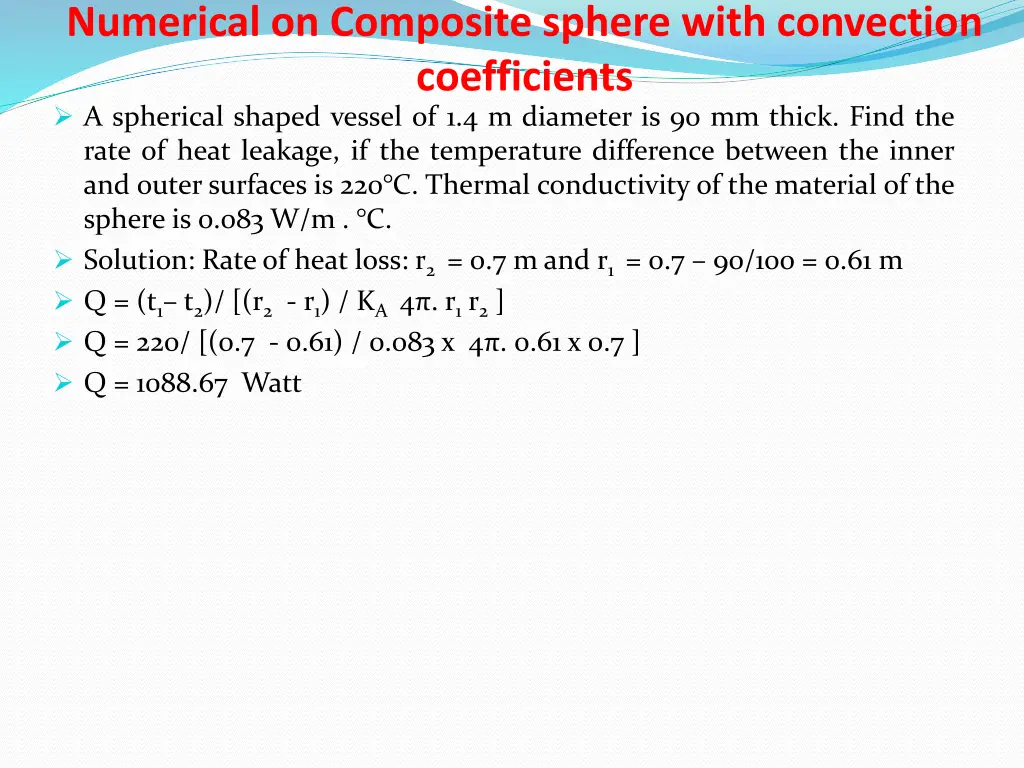 numerical on composite sphere with convection