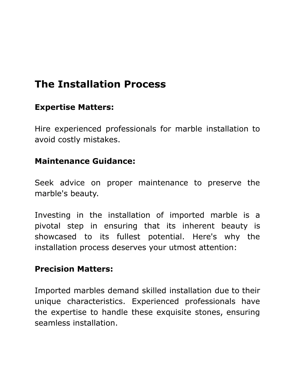 the installation process