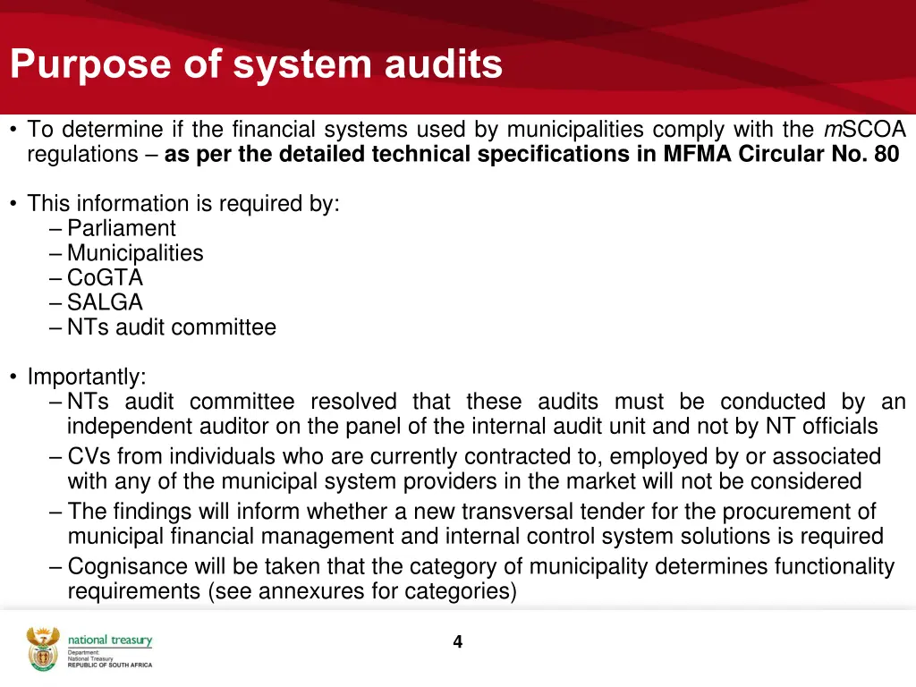 purpose of system audits