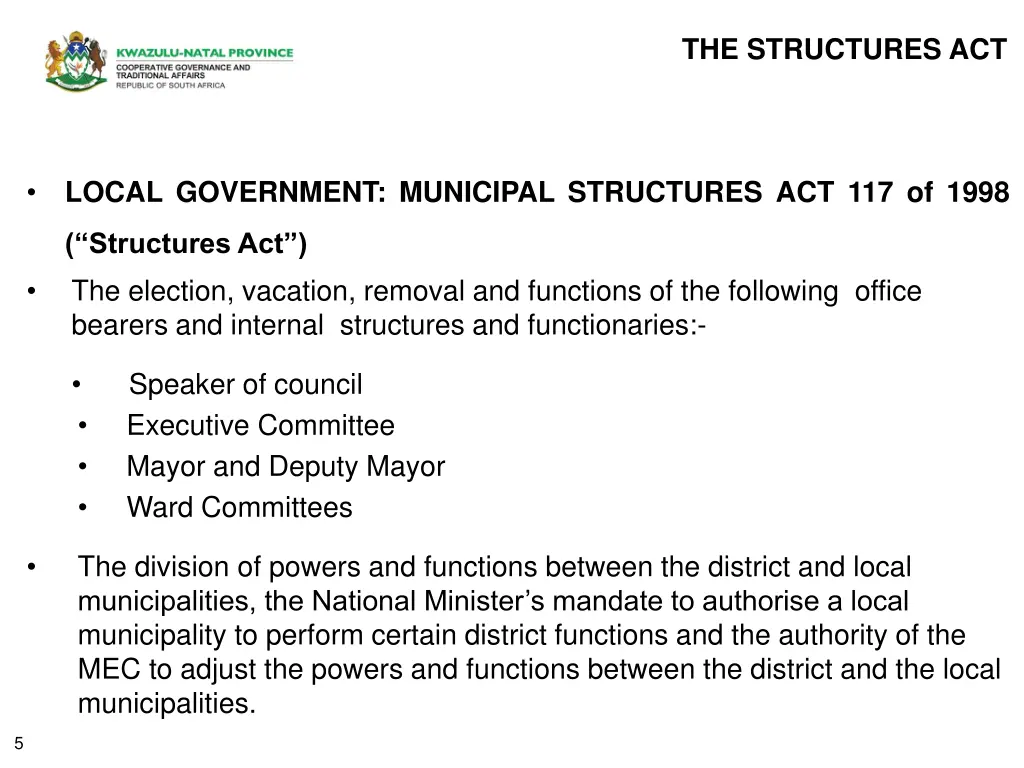 the structures act 1