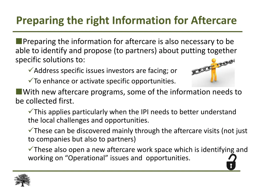 preparing the right information for aftercare 1