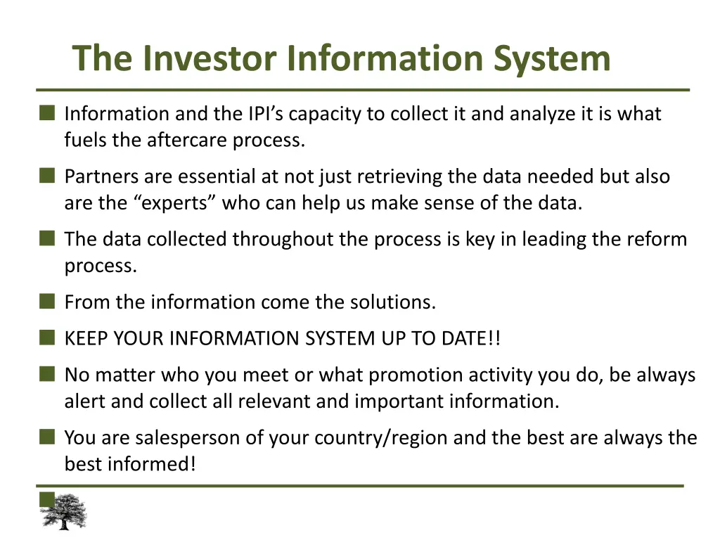 the investor information system information