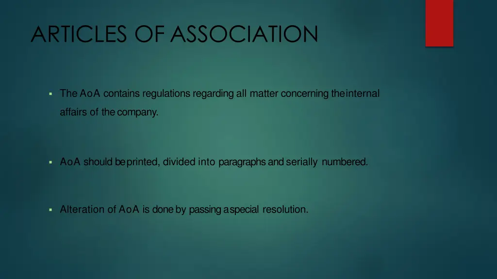 articles of association